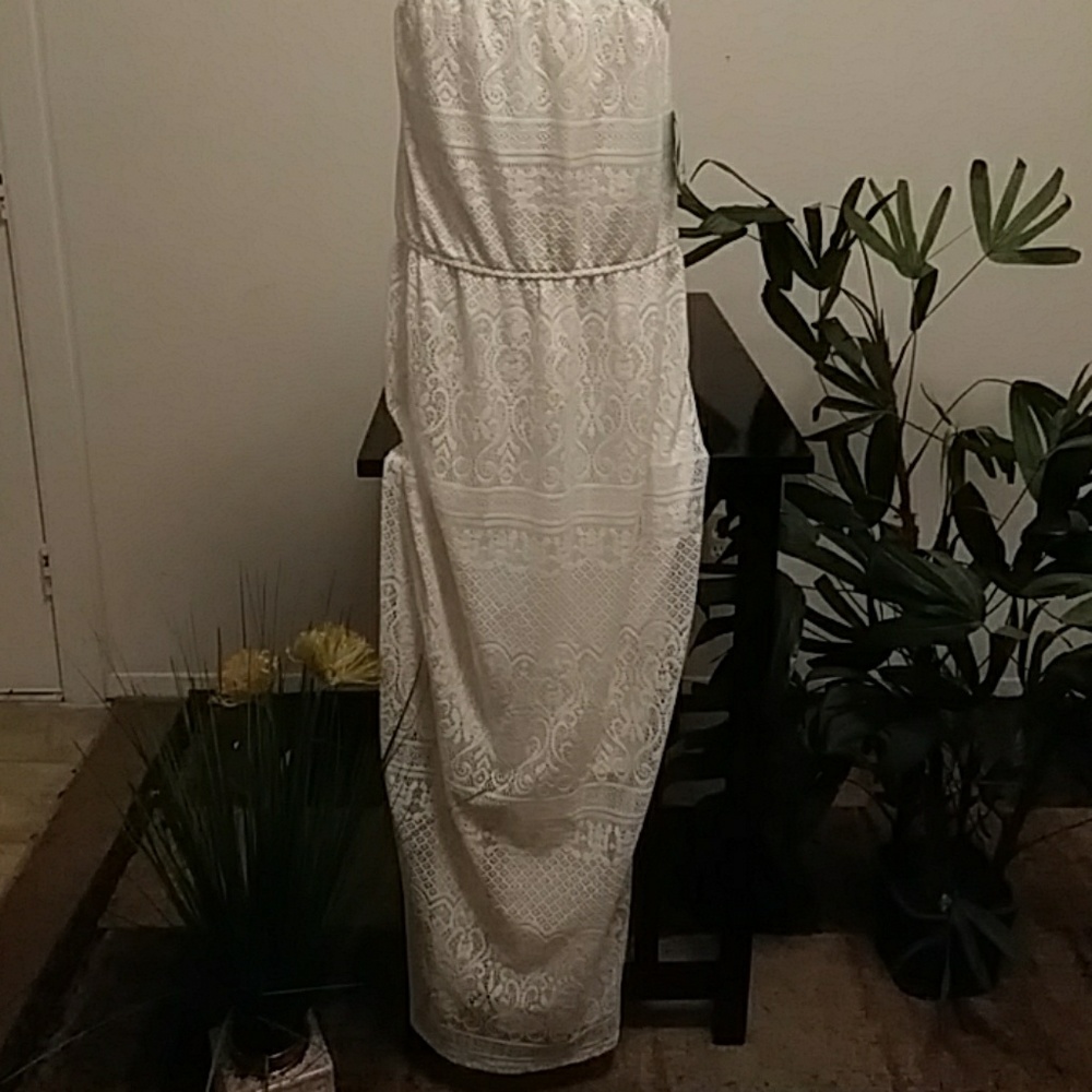 Cream Crochet Maxi Dress